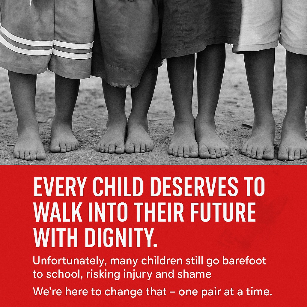 Children wearing shoes